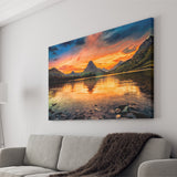 Mountain Landscape Sunset Canvas Prints Wall Art Decor - Painting Canvas,Home Decor, Ready to Hang