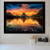 Mountain Landscape Sunset Framed Art Prints Wall Art Decor, Framed Picture, Home Decor