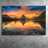 Mountain Landscape Sunset Canvas Prints Wall Art Decor - Painting Canvas,Home Decor, Ready to Hang