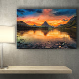 Mountain Landscape Sunset Canvas Prints Wall Art Decor - Painting Canvas,Home Decor, Ready to Hang