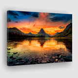 Mountain Landscape Sunset Canvas Prints Wall Art Decor - Painting Canvas,Home Decor, Ready to Hang