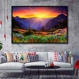 Mountain Print Large Framed Canvas Prints Wall Art Decor, Framed Picture, Floating Frame
