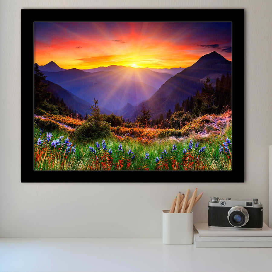 Mountain Print Large Framed Art Prints Wall Art Decor, Framed Picture, Home Decor