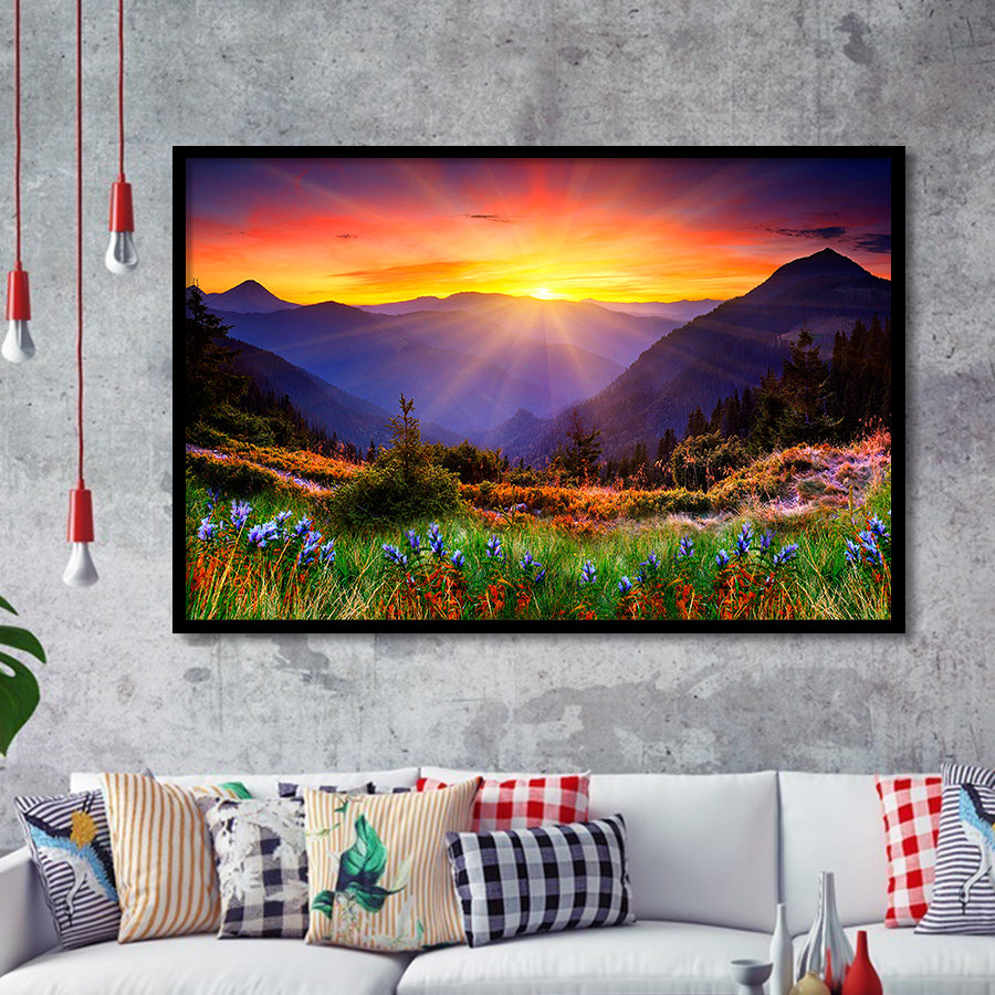 Mountain Print Large Framed Art Prints Wall Art Decor, Framed Picture, Home Decor