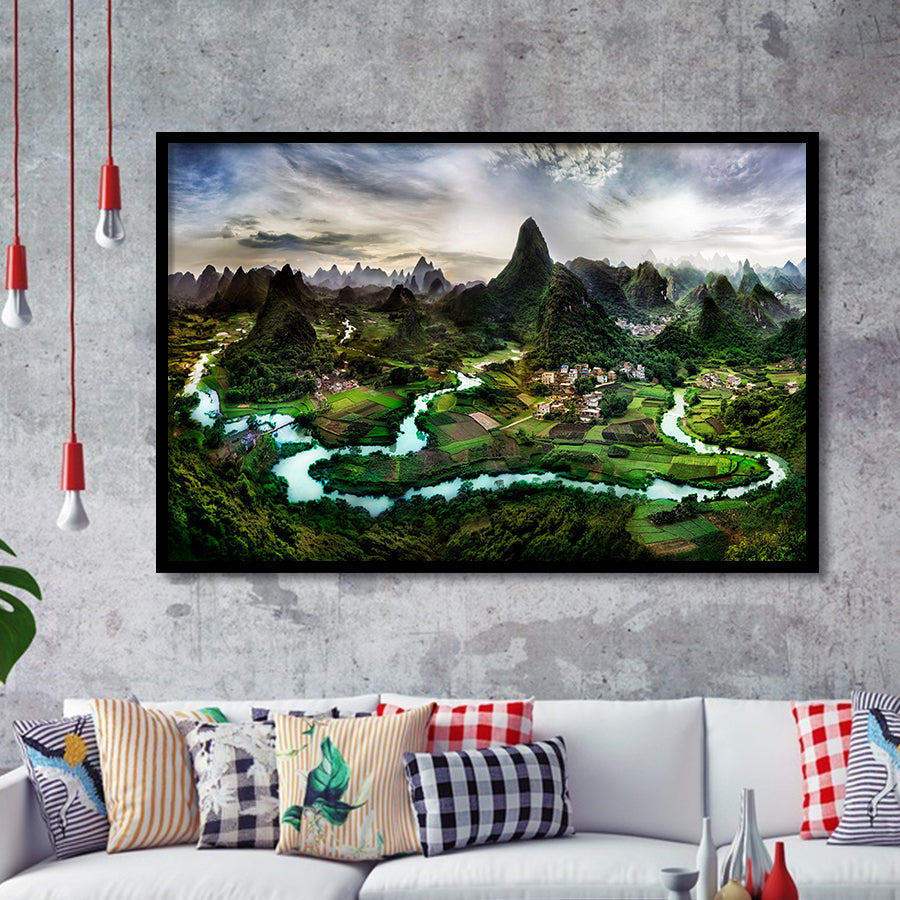 Mountain River Framed Art Prints Wall Art Decor, Framed Picture, Home Decor