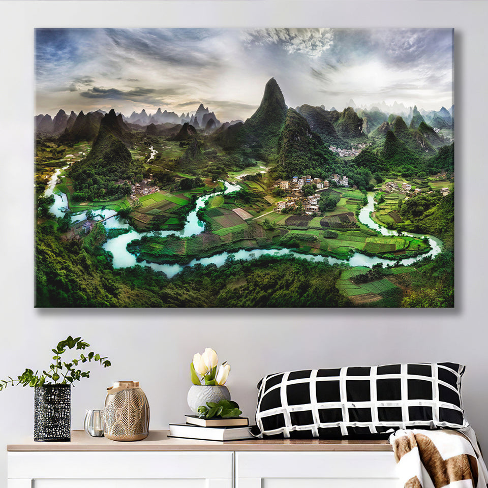 Mountain River Canvas Prints Wall Art Decor - Painting Canvas,Home Decor, Ready to Hang