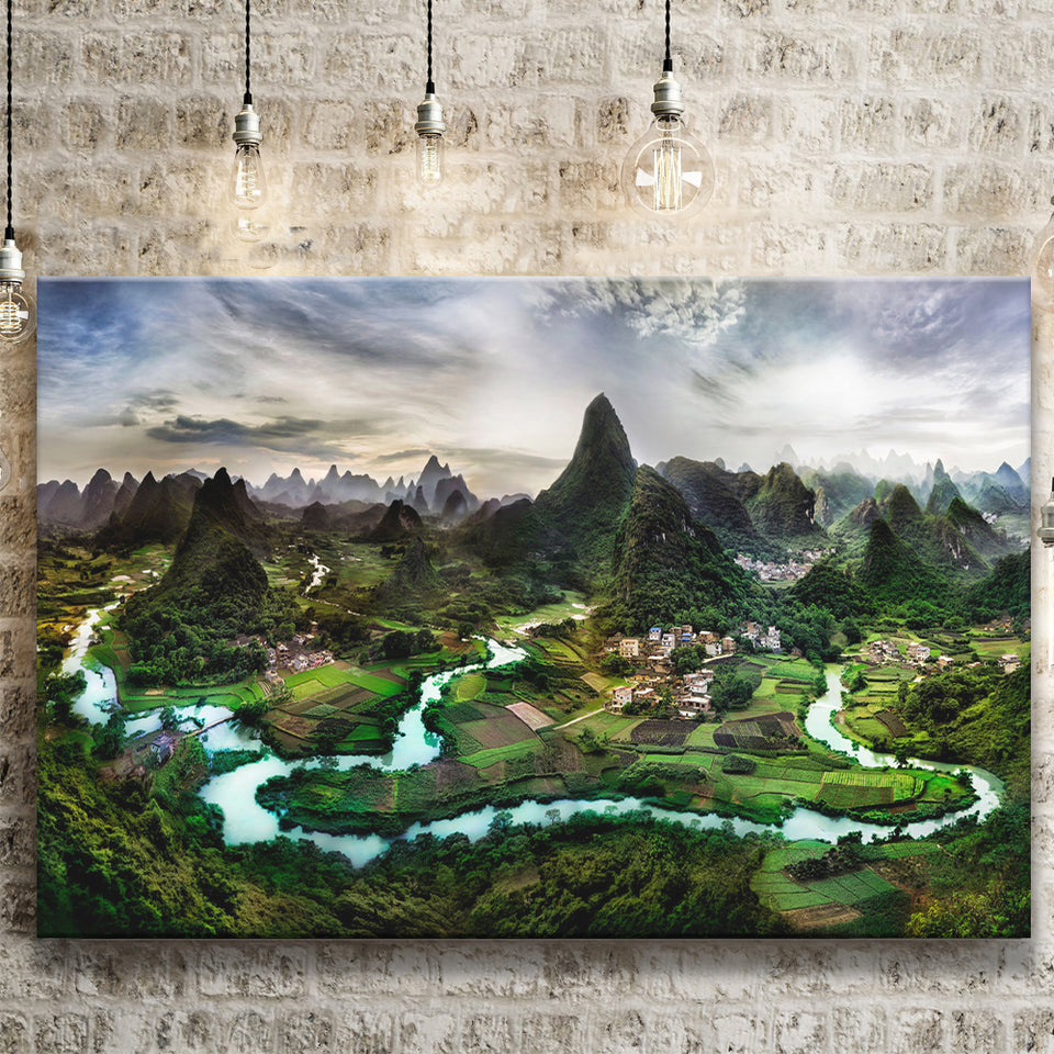 Mountain River Canvas Prints Wall Art Decor - Painting Canvas,Home Decor, Ready to Hang