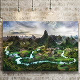 Mountain River Canvas Prints Wall Art Decor - Painting Canvas,Home Decor, Ready to Hang