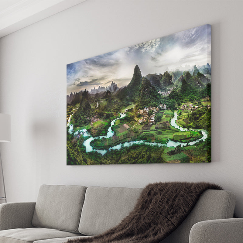 Mountain River Canvas Prints Wall Art Decor - Painting Canvas,Home Decor, Ready to Hang