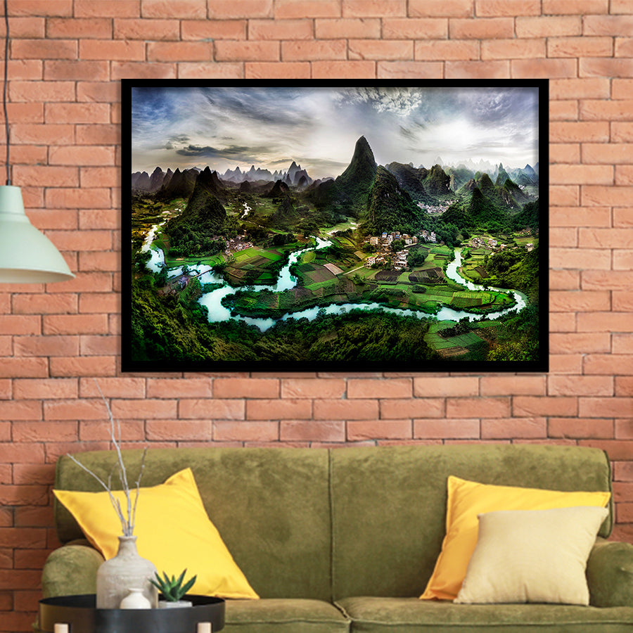 Mountain River Framed Art Prints Wall Art Decor, Framed Picture, Home Decor