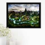 Mountain River Framed Canvas Prints Wall Art Decor, Framed Picture, Floating Frame