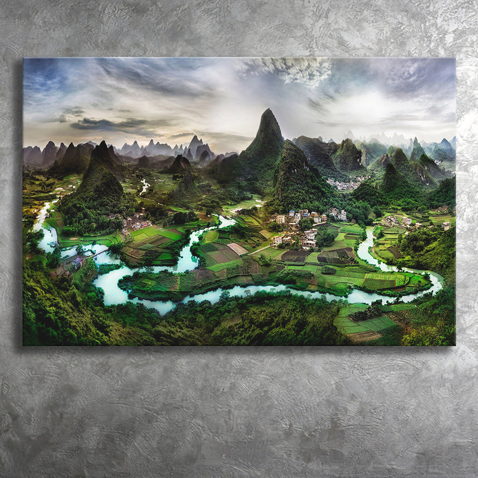 Mountain River Canvas Prints Wall Art Decor - Painting Canvas,Home Decor, Ready to Hang