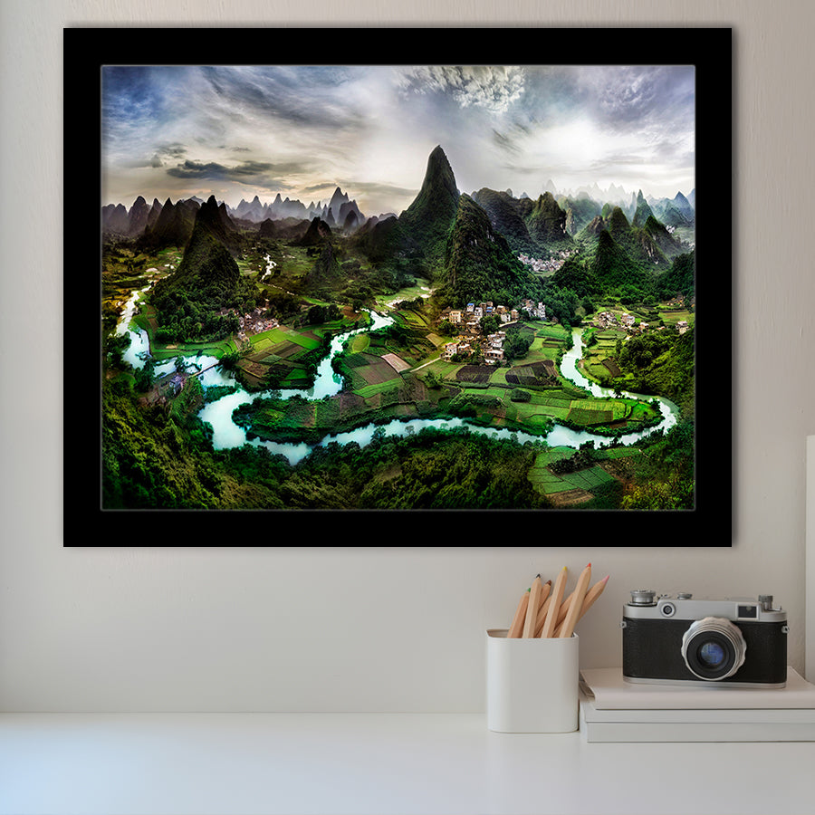 Mountain River Framed Art Prints Wall Art Decor, Framed Picture, Home Decor