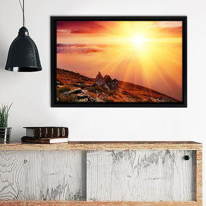 Mountain Sunshine Framed Canvas Wall Art - Canvas Prints, Prints For Sale, Painting Canvas,Framed Prints