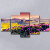 Mountain  Sunrise 5 Piece Canvas Prints Wall Art Decor, Multi Panels, Mixed Canvas