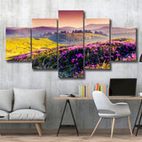 Mountain  Sunrise 5 Piece Canvas Prints Wall Art Decor, Multi Panels, Mixed Canvas
