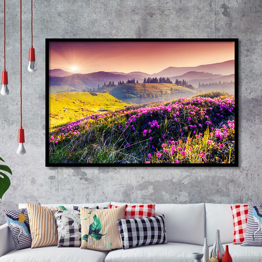 Mountain  Sunrise Framed Art Prints Wall Art Decor, Framed Picture, Home Decor