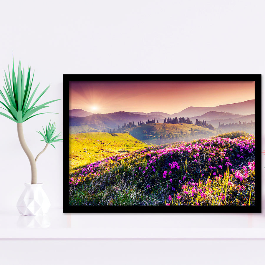 Mountain  Sunrise Framed Art Prints Wall Art Decor, Framed Picture, Home Decor