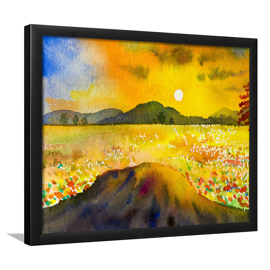 Mountain Sunset And Emotion In Sky Cloud Framed Wall Art - Framed Prints, Art Prints, Print for Sale, Painting Prints