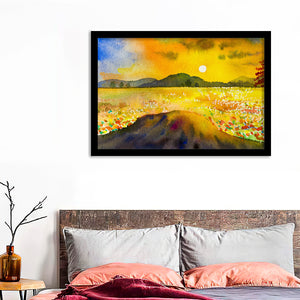 Mountain Sunset And Emotion In Sky Cloud Framed Wall Art - Framed Prints, Art Prints, Print for Sale, Painting Prints