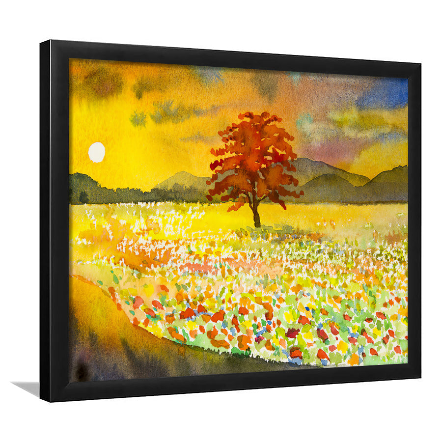 Mountain View Sunset Framed Wall Art - Framed Prints, Art Prints, Print for Sale, Painting Prints