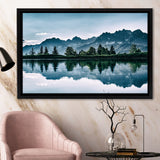 Mountains Lake Tree Scenery Framed Canvas Prints - Painting Canvas, Art Prints,  Wall Art, Home Decor, Prints for Sale