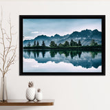 Mountains Lake Tree Scenery Framed Canvas Prints - Painting Canvas, Art Prints,  Wall Art, Home Decor, Prints for Sale