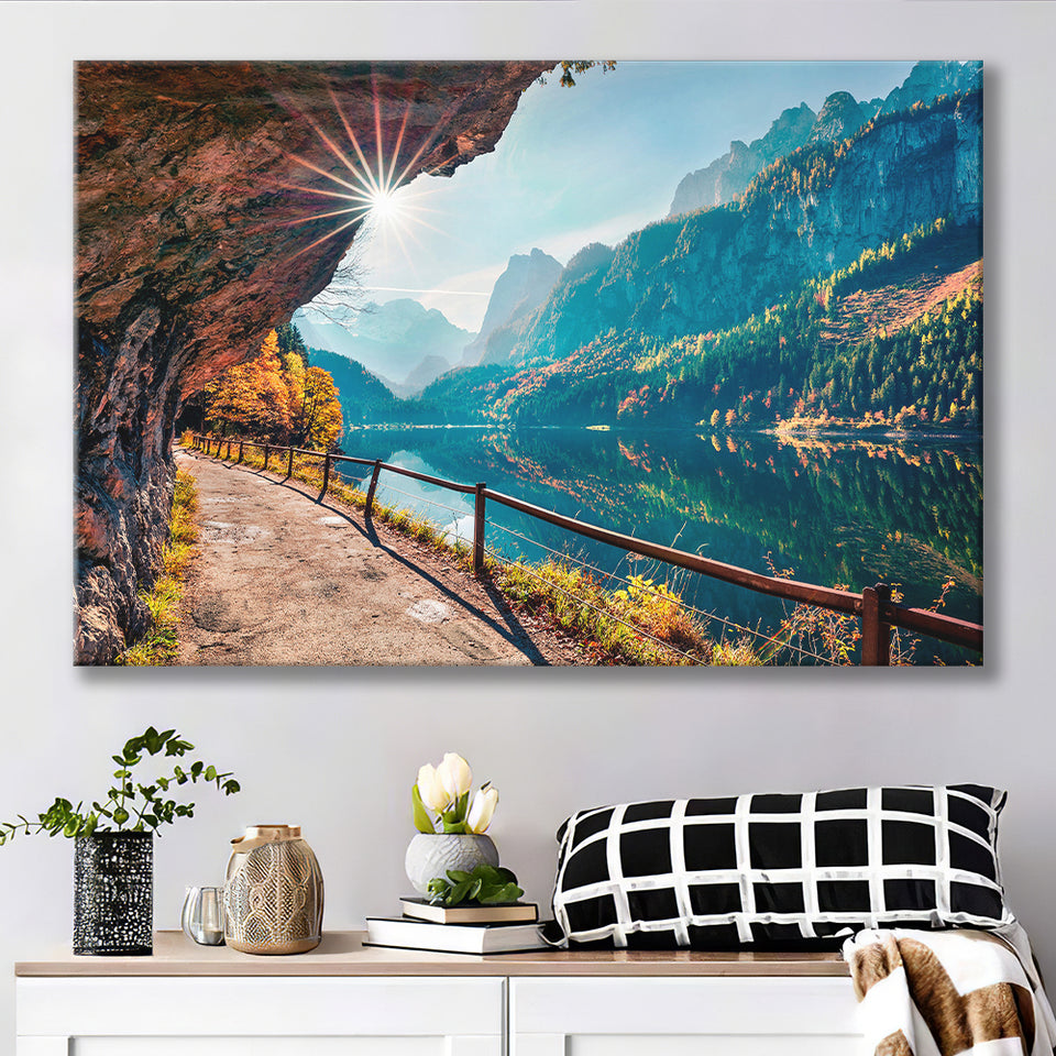 Mountains And Lake Canvas Prints Wall Art Decor - Painting Canvas,Home Decor, Ready to Hang