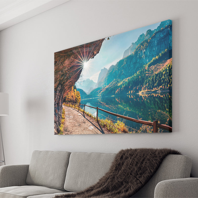 Mountains And Lake Canvas Prints Wall Art Decor - Painting Canvas,Home Decor, Ready to Hang