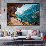 Mountains And Lake Framed Canvas Prints Wall Art Decor, Framed Picture, Floating Frame