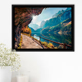 Mountains And Lake Framed Canvas Prints Wall Art Decor, Framed Picture, Floating Frame