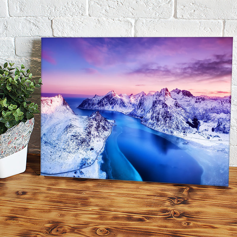 Mountains And Sea During Sunset Canvas Wall Art - Canvas Prints, Prints For Sale, Painting Canvas,Canvas On Sale