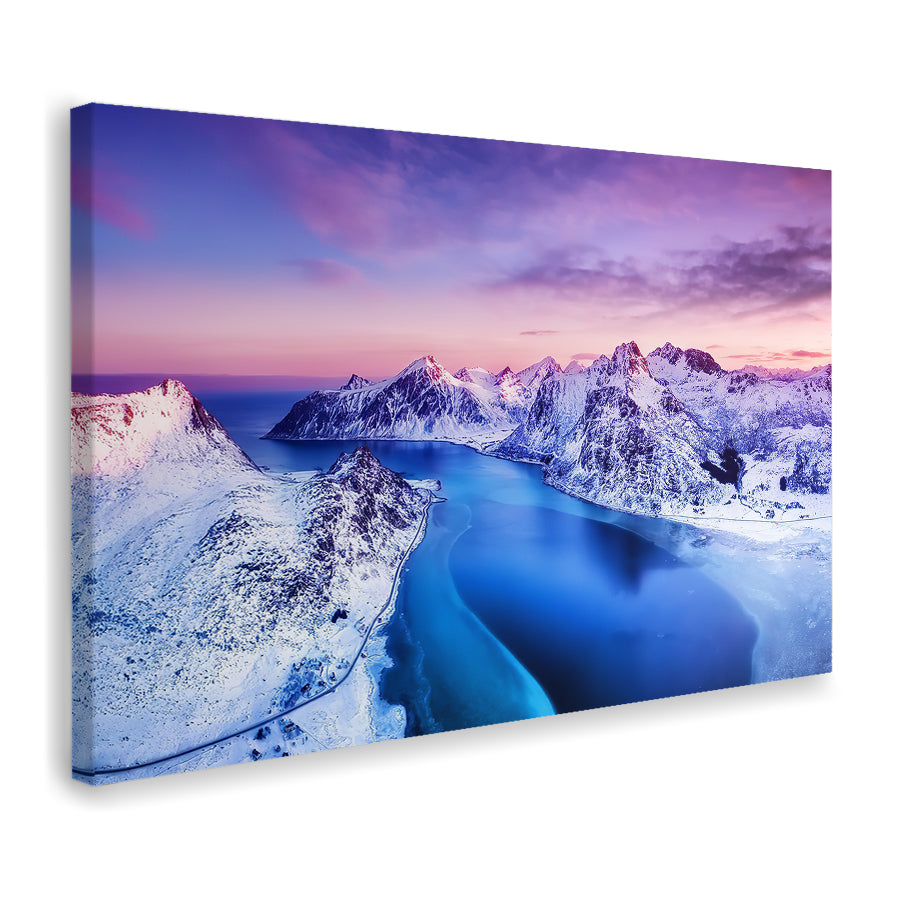 Mountains And Sea During Sunset Canvas Wall Art - Canvas Prints, Prints For Sale, Painting Canvas,Canvas On Sale