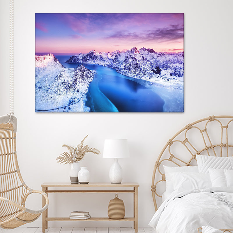 Mountains And Sea During Sunset Canvas Wall Art - Canvas Prints, Prints For Sale, Painting Canvas,Canvas On Sale