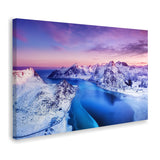 Mountains And Sea During Sunset Canvas Wall Art - Canvas Prints, Prints For Sale, Painting Canvas,Canvas On Sale