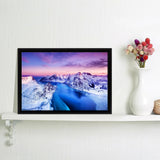 Mountains And Sea During Sunset Framed Canvas Wall Art - Canvas Prints, Prints For Sale, Painting Canvas,Framed Prints