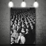 Movie Audience Wearing 3D Glasses Black And White Print Canvas Prints Wall Art Home Decor