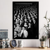 Movie Audience Wearing 3D Glasses Black And White Print Framed Art Print Wall Art Decor,Framed Picture