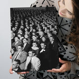 Movie Audience Wearing 3D Glasses Black And White Print Canvas Prints Wall Art Home Decor