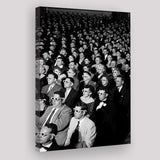 Movie Audience Wearing 3D Glasses Black And White Print Canvas Prints Wall Art Home Decor
