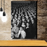 Movie Audience Wearing 3D Glasses Black And White Print Canvas Prints Wall Art Home Decor