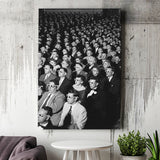 Movie Audience Wearing 3D Glasses Black And White Print Canvas Prints Wall Art Home Decor
