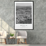 Mugla Turkey Black And White Art Framed Canvas Prints Wall Art Home Decor, Floating Frame