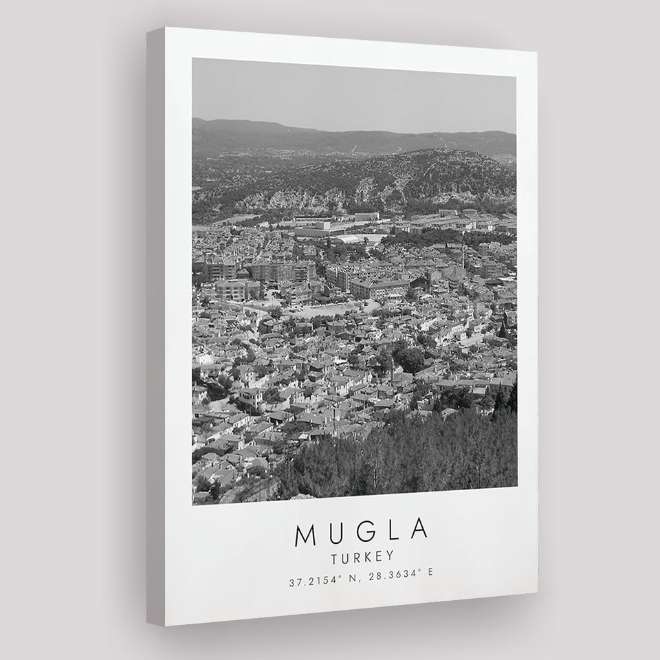 Mugla Turkey Black And White Art Canvas Prints Wall Art Home Decor