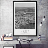 Mugla Turkey Black And White Art Framed Art Prints Wall Art Decor, Framed Picture