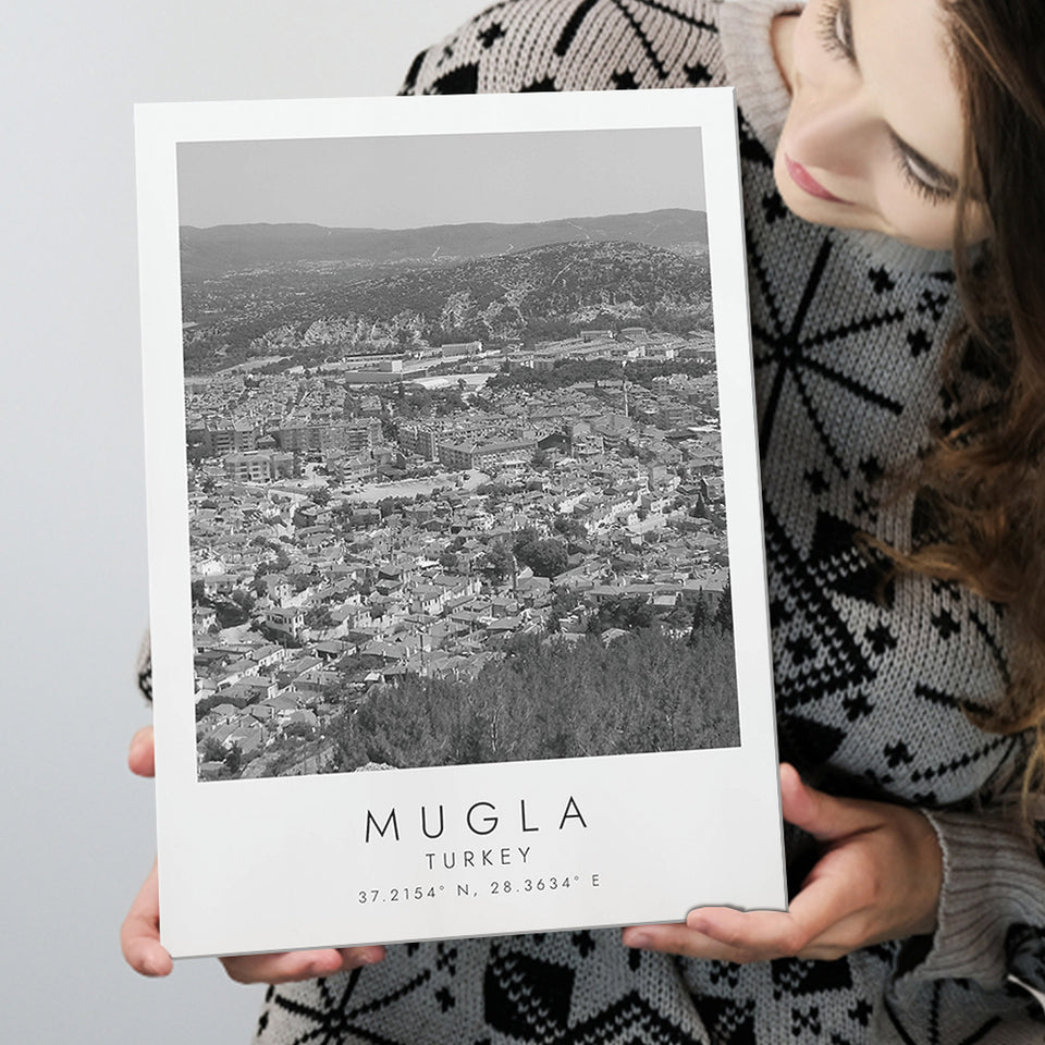 Mugla Turkey Black And White Art Canvas Prints Wall Art Home Decor