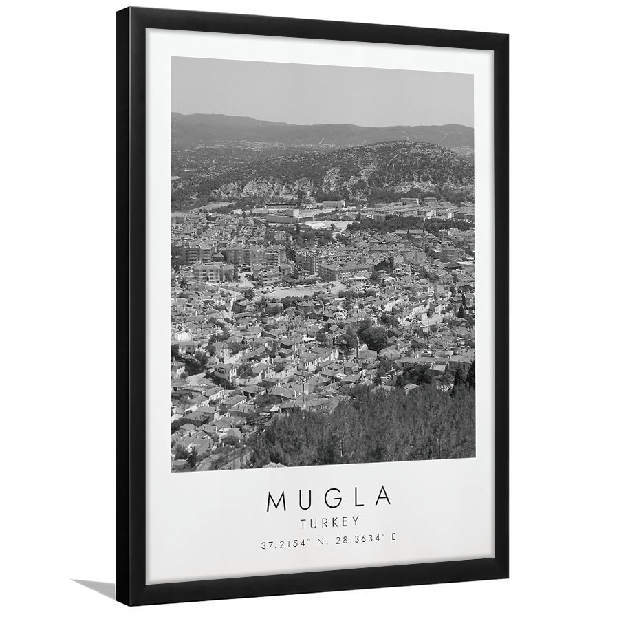 Mugla Turkey Black And White Art Framed Art Prints Wall Art Decor, Framed Picture
