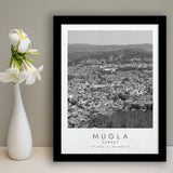 Mugla Turkey Black And White Art Framed Art Prints Wall Art Decor, Framed Picture