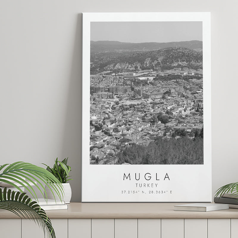 Mugla Turkey Black And White Art Canvas Prints Wall Art Home Decor