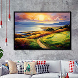 Muirfield Golf Club Gullane Scotland Oil Painting Framed Art Prints Wall Decor, Framed Painting Art